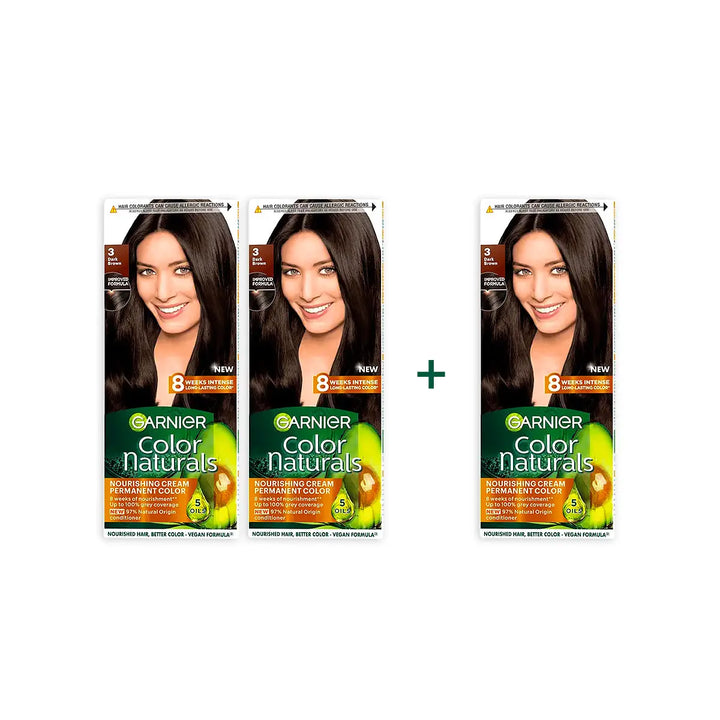 55216-Garnier Color Naturals No.3-Dark Brown (2+1)