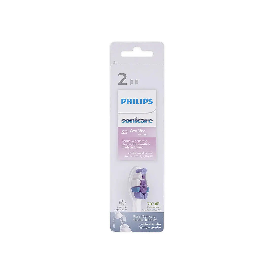 55247-Philips Sonicare S2 Sensitive 2 Brush Heads White HX6052/93