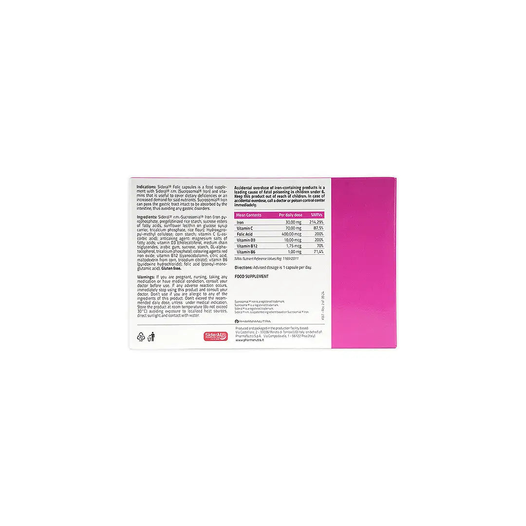 Sideral Folic 30mg 30Caps