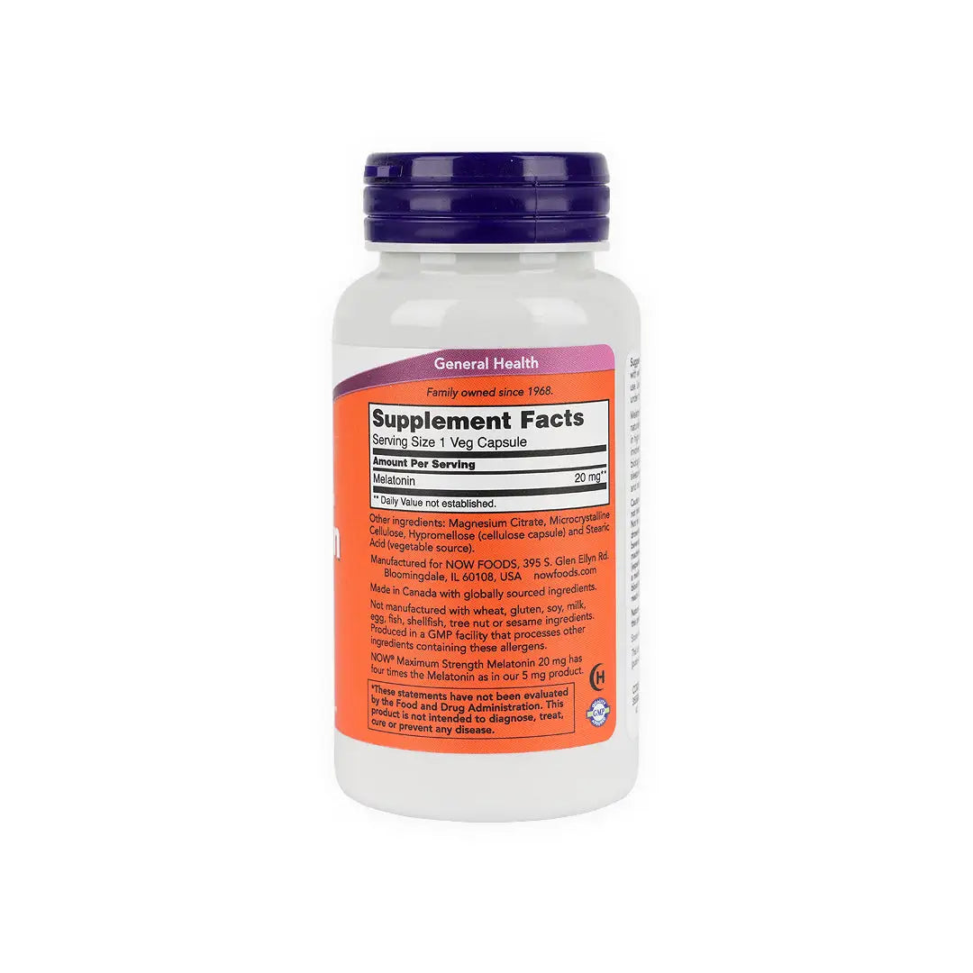 55253-NOW Melatonin 20mg 90Veg Caps +1