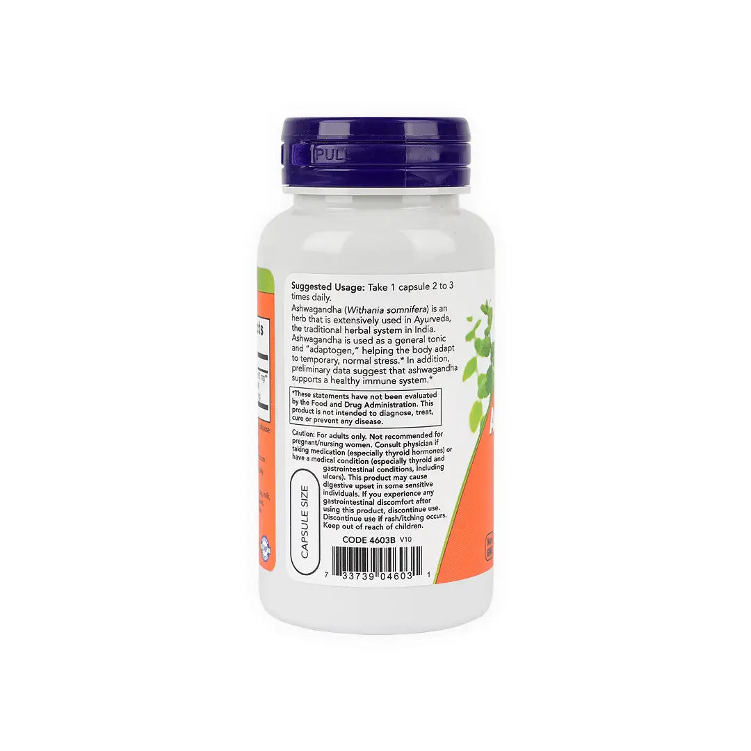 55256-NOW Ashwagandha 450mg 90Veg Caps +2