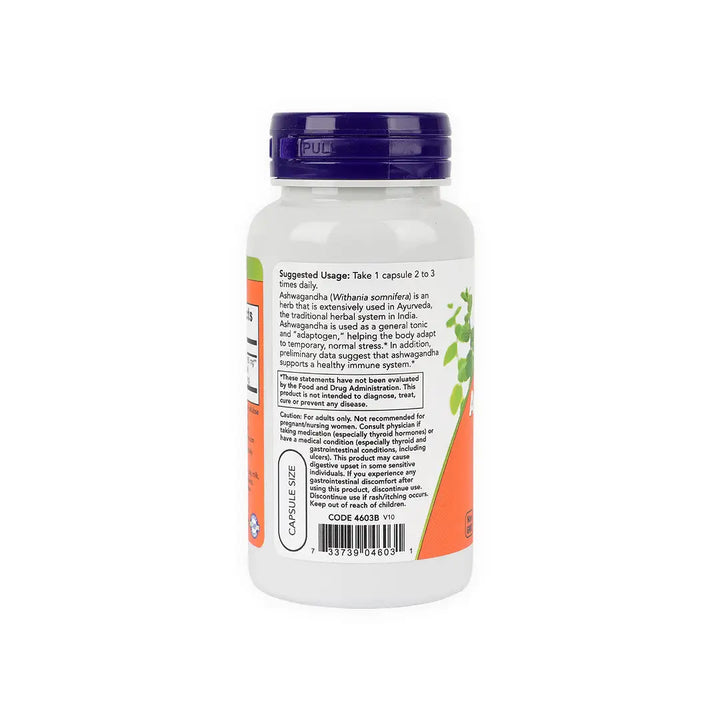55256-NOW Ashwagandha 450mg 90Veg Caps +2