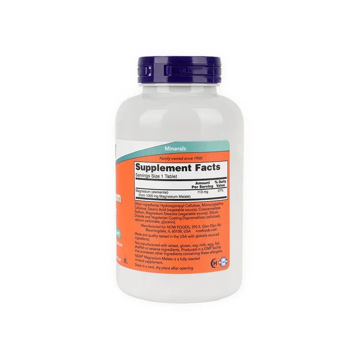 55259-NOW Magnesium Malate 1000 Mg 180 Tabs +1