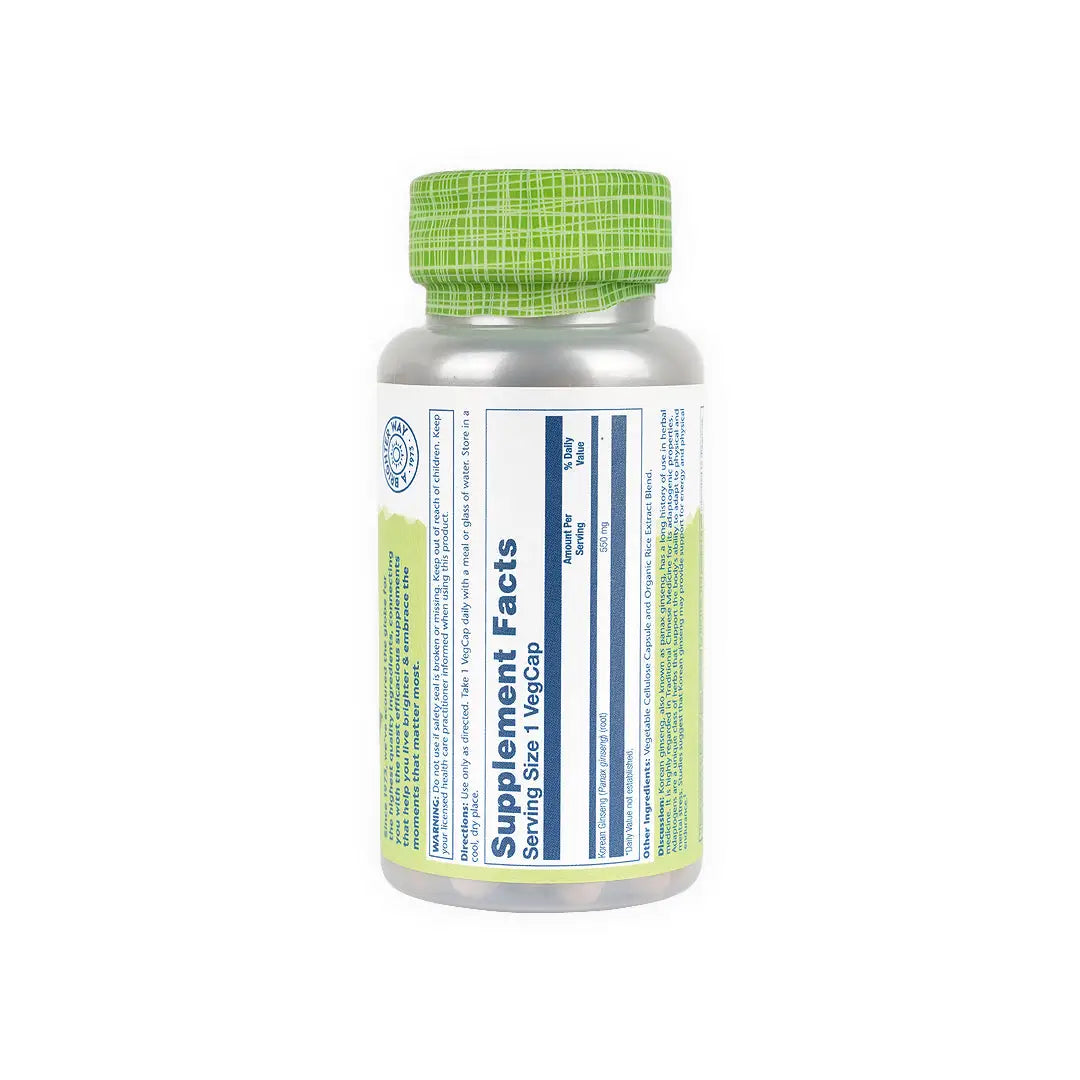 55263-Solaray Korean Ginseng 550mg 100Veg Caps +1