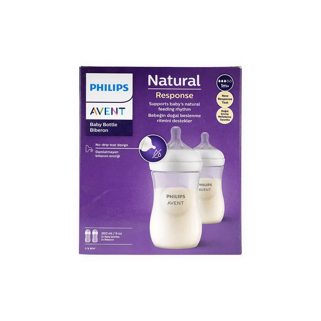 55269-Avent Natural Baby Bottle 1m+ 260ml 2Pcs-SCY903/02(PA703) +2