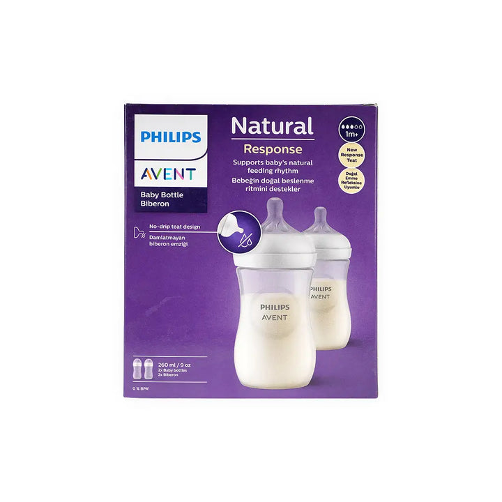 55269-Avent Natural Baby Bottle 1m+ 260ml 2Pcs-SCY903/02(PA703) +2