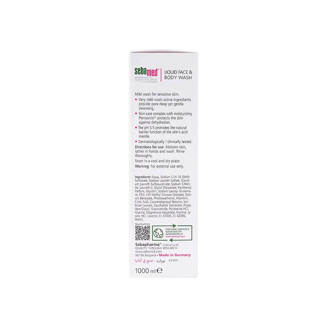 55277-Sebamed Sensitive Skin Face &amp; Body Wash 1000ml +4