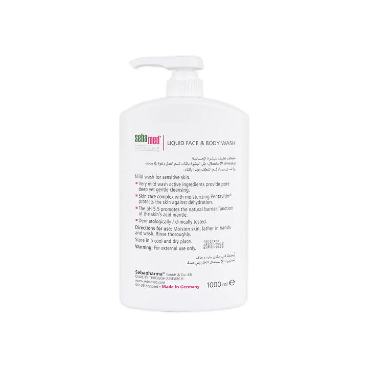 55277-Sebamed Sensitive Skin Face &amp; Body Wash 1000ml +2
