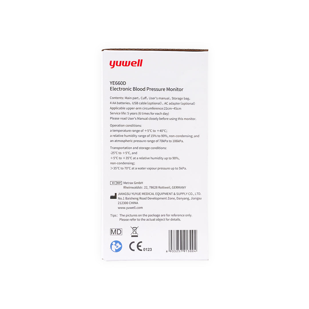 Yuwell Upper Arm BP Monitor with Adaptor-YE660D