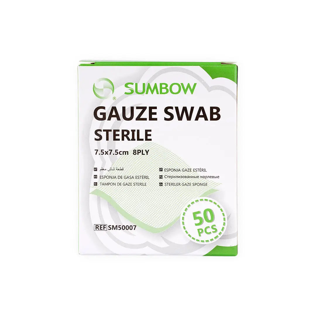 Sumbow Gauze Swab Sterile 7.5x7.5cm 8ply 50pcs