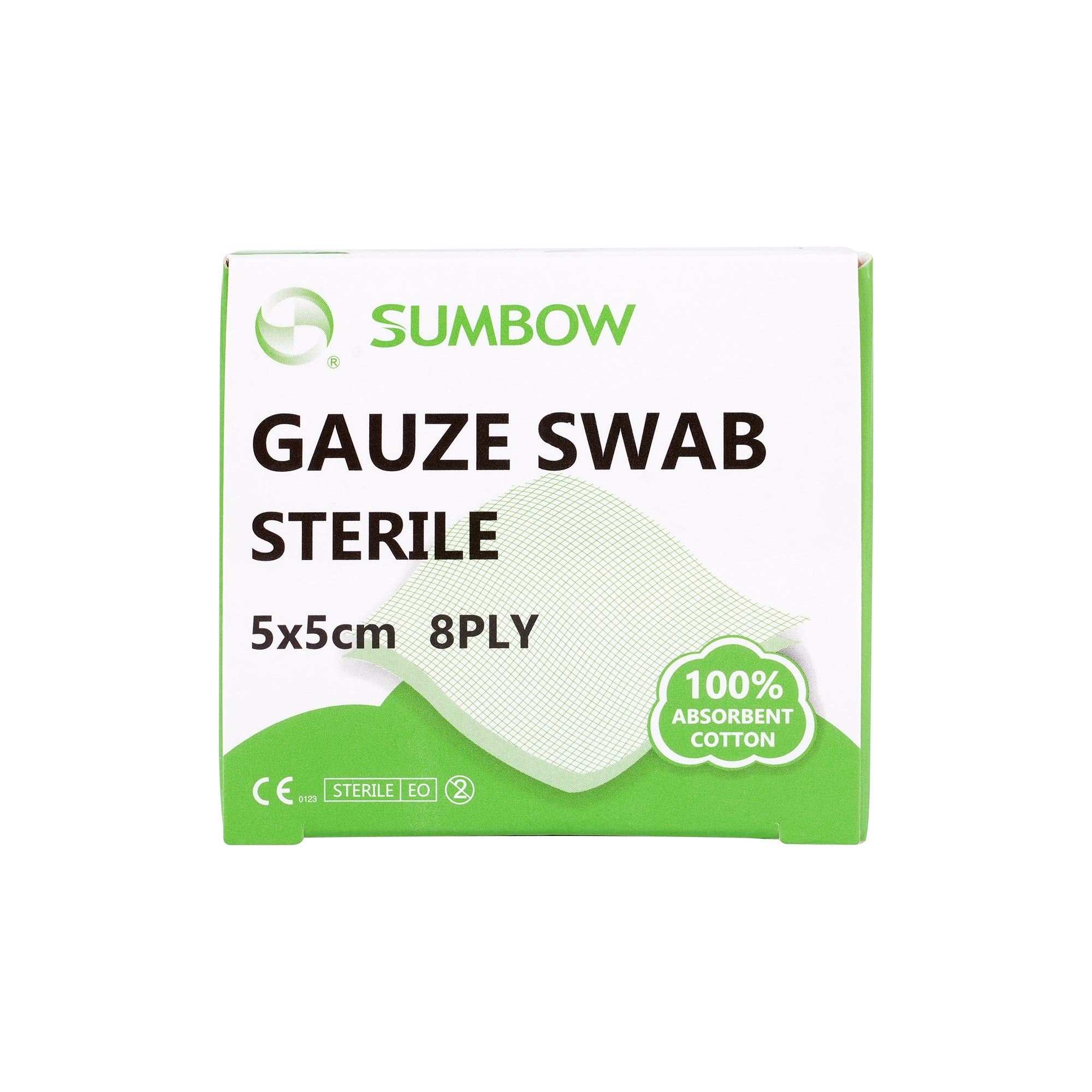 55390-Sumbow Gauze Swab Sterile 5x5cm 8ply 50pcs +5