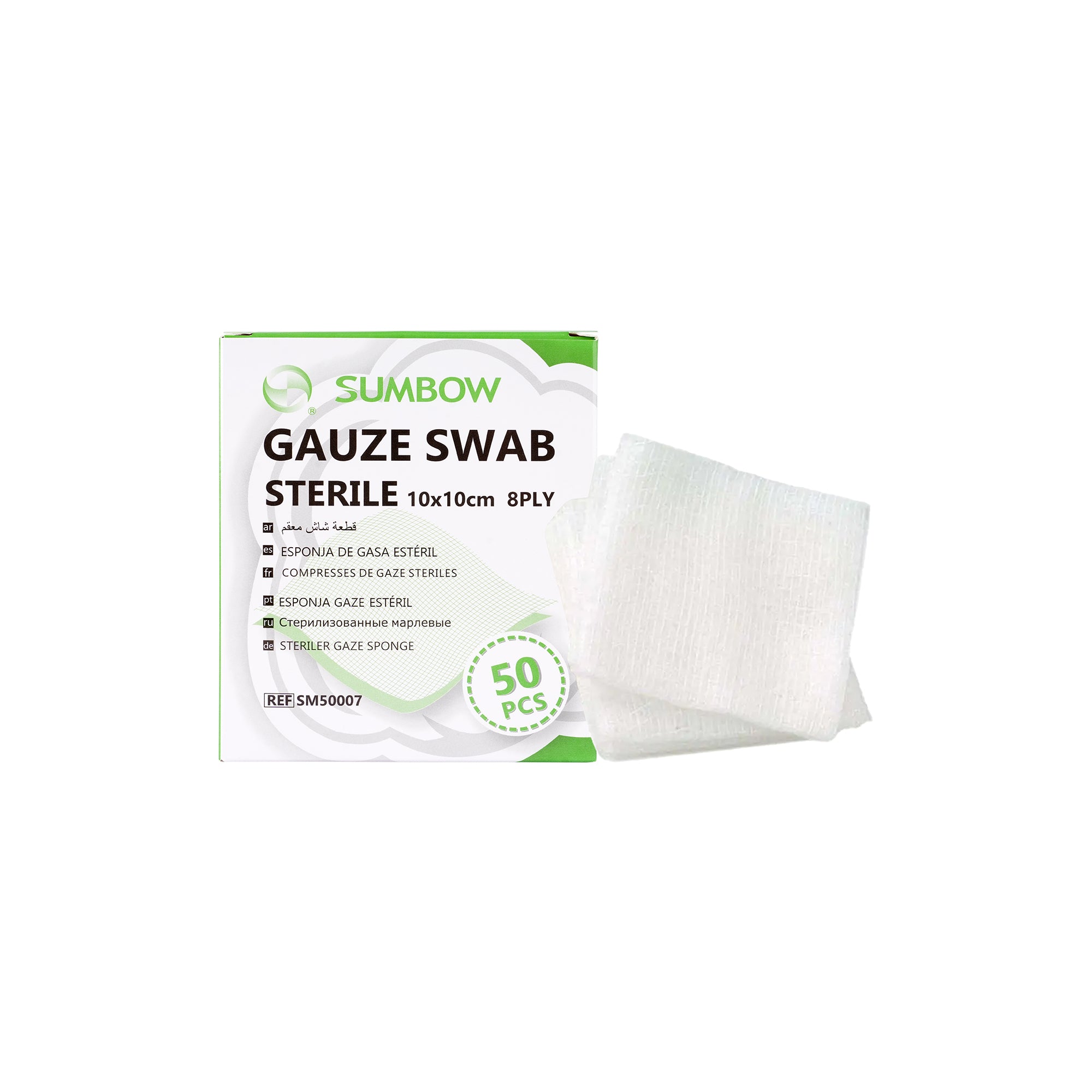 55391-Sumbow Gauze Swab Sterile 10x10cm 8ply 50pcs