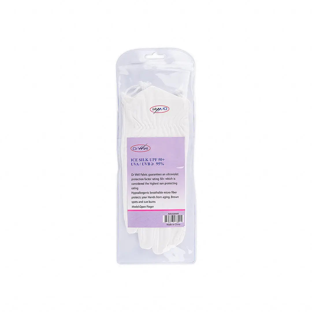 Dr Well Gloves Ice Slik Upf 50+Uvb 95% GIS04 White