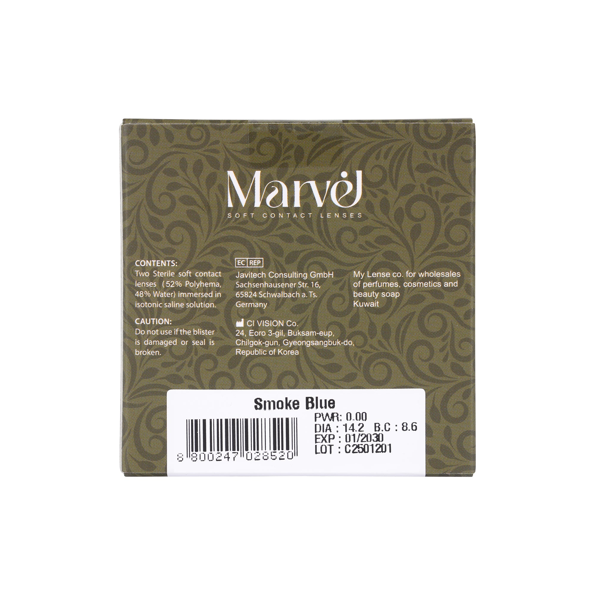 55470-Marvel Contact Lenses Smoke Blue +3