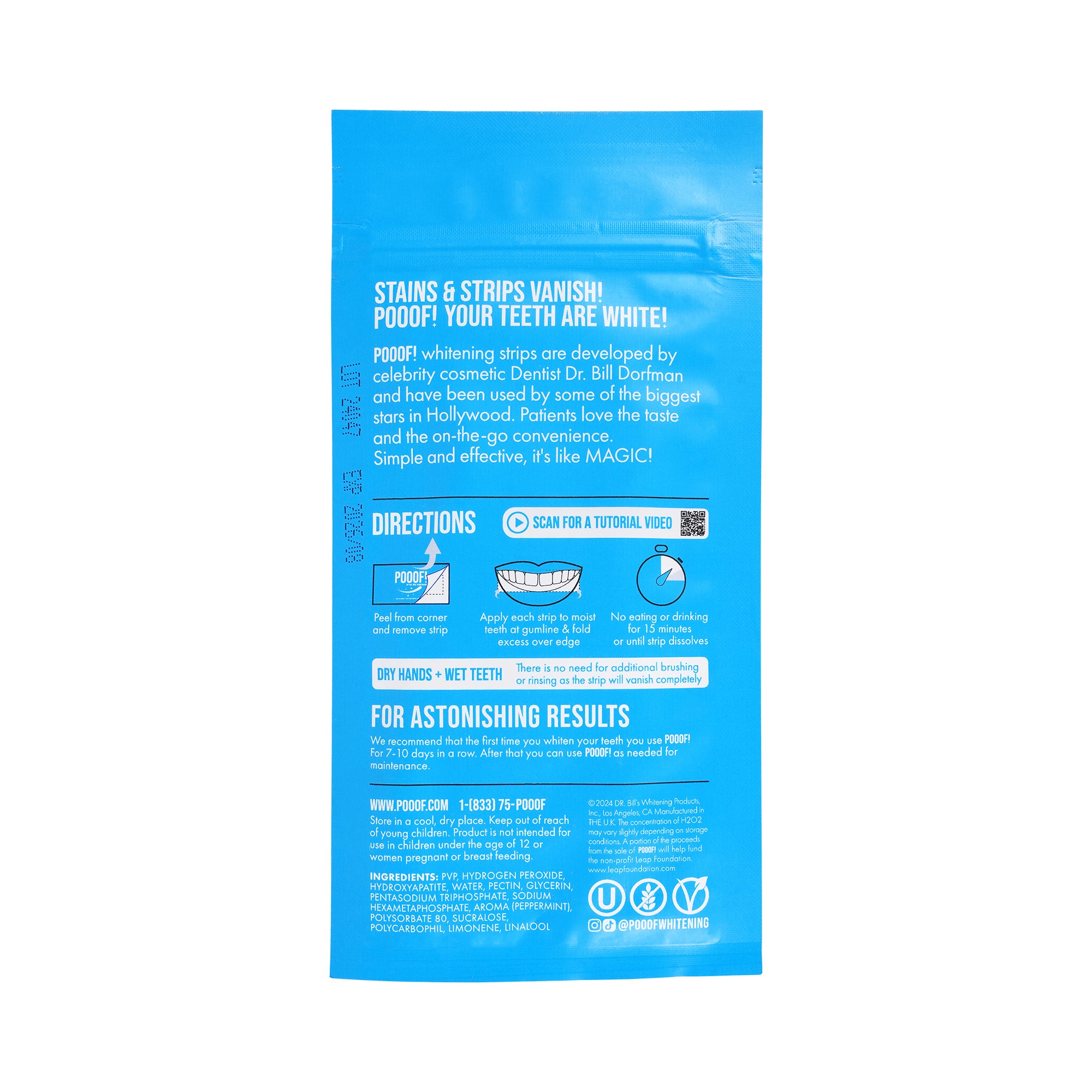 55495-Pooof Dissolving Whitening Strips 20pcs +1