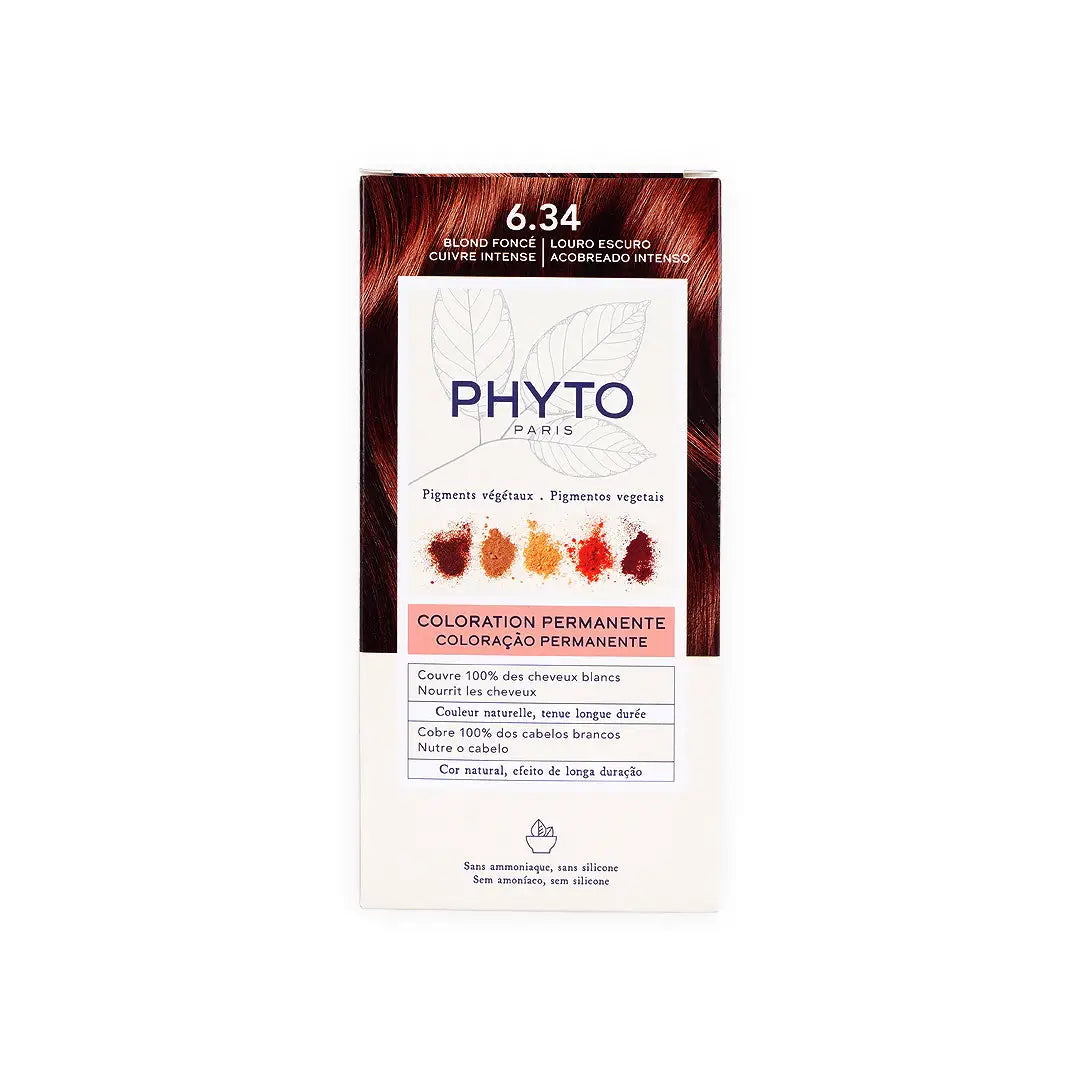 Phyto Permanent Hair Color NO. 6.34 - Dark Copper Blonde