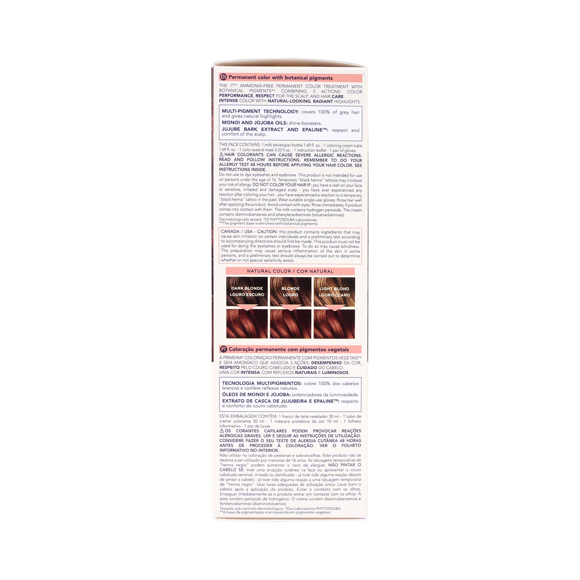 55537-Phyto Permanent Hair Color NO. 6.34 - Dark Copper Blonde +3