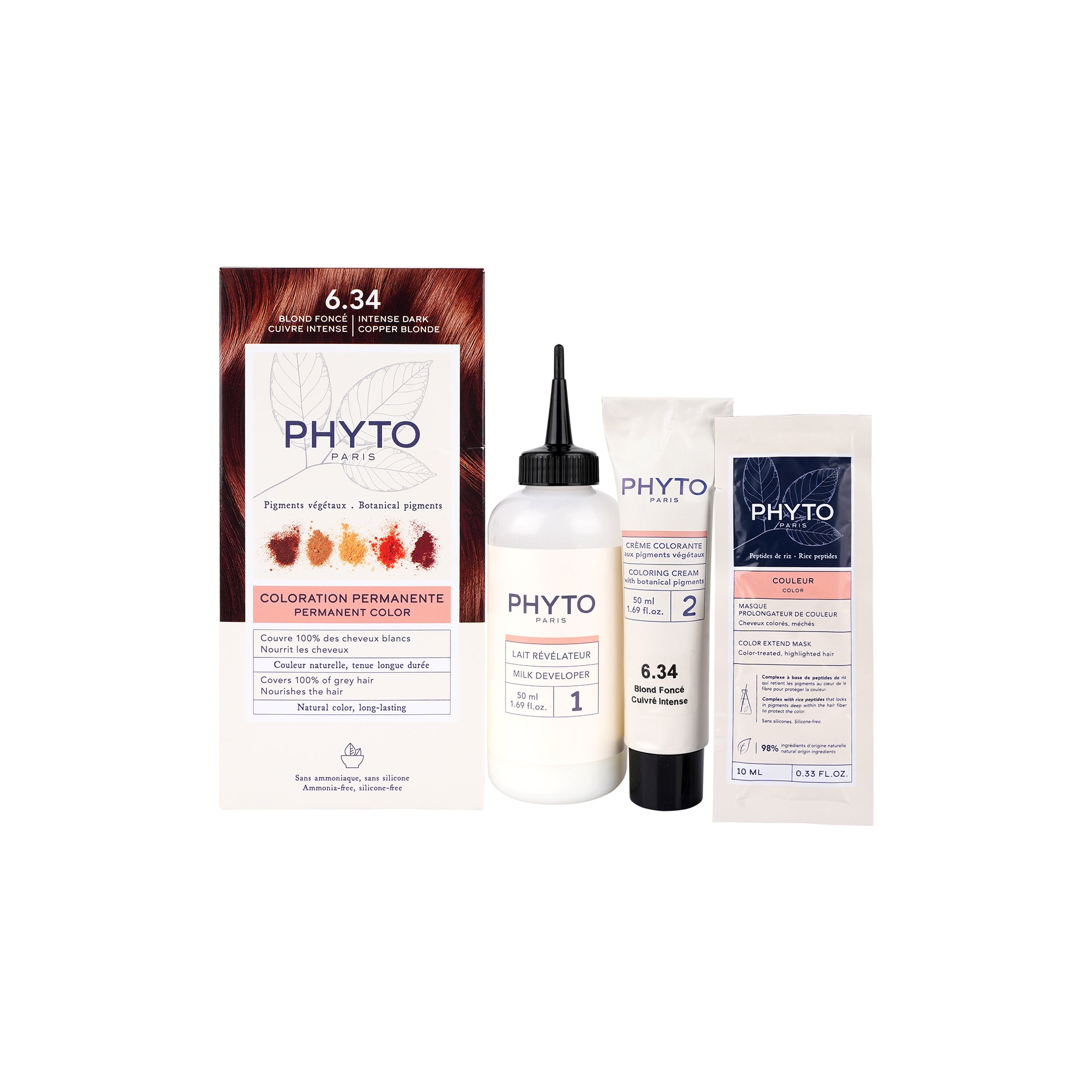 55537-Phyto Permanent Hair Color NO. 6.34 - Dark Copper Blonde
