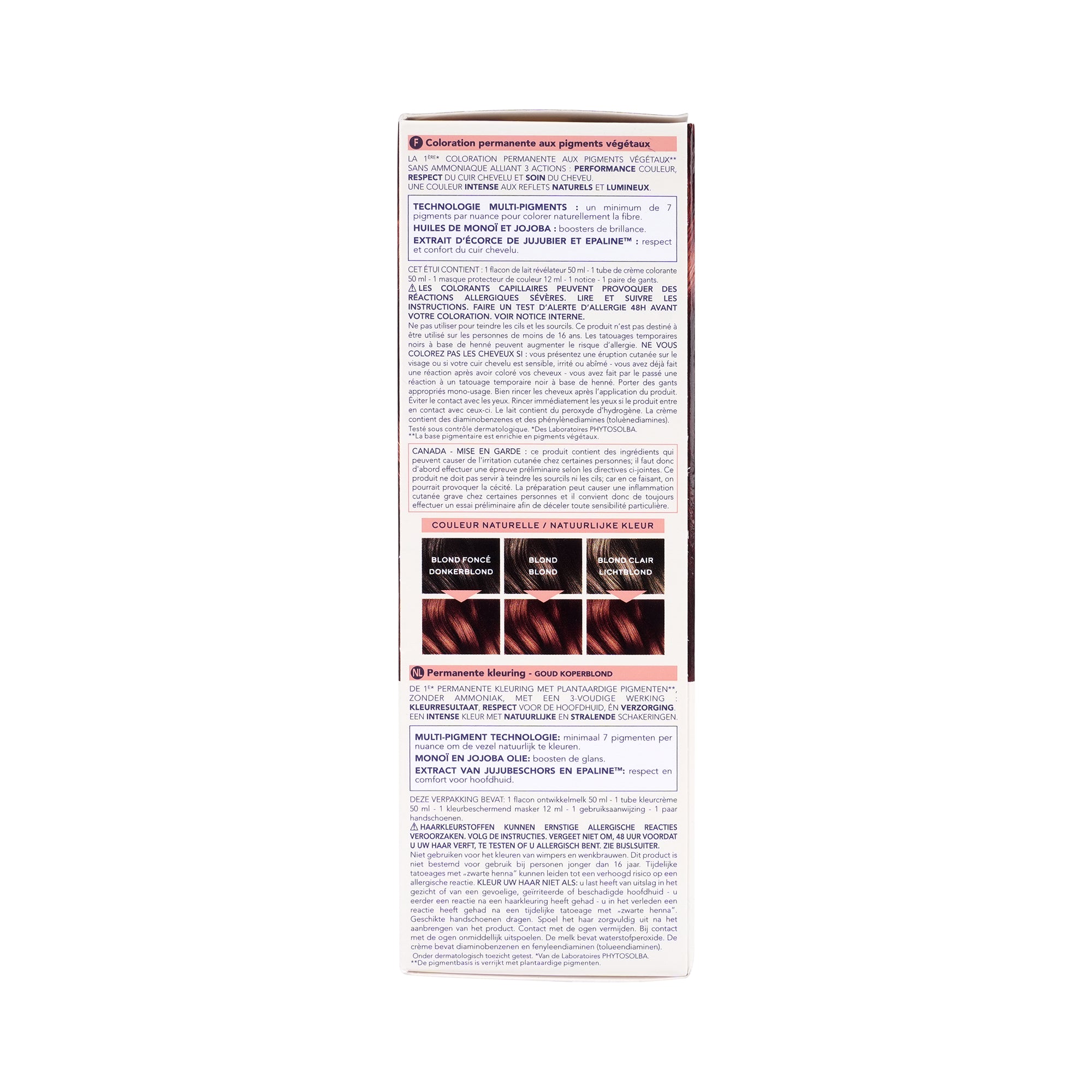 55538-Phyto Permanent Hair Color NO. 7.43 - Golden Copper Blonde +3