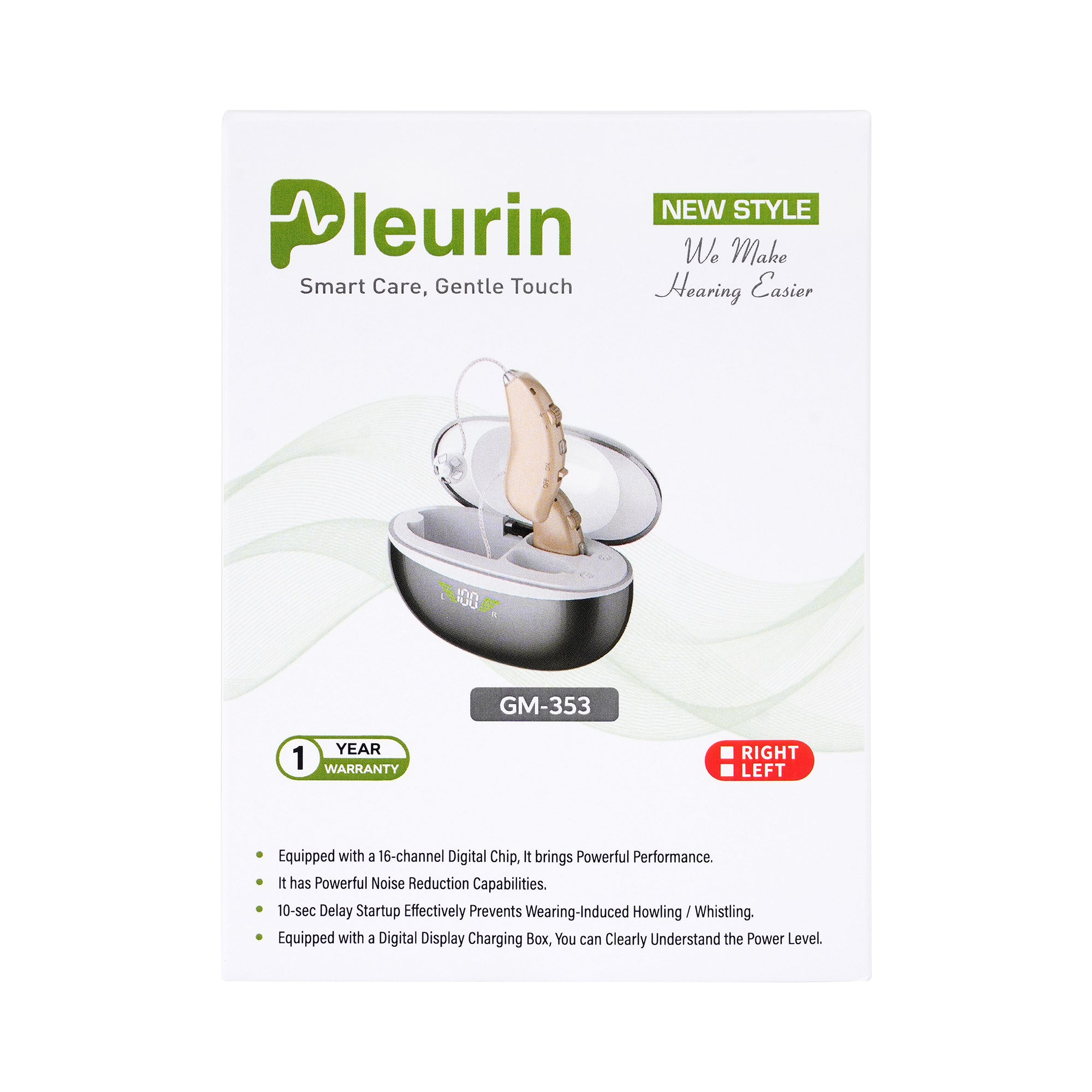 55573-Pleurin Hearing Amplifier Behind Ear Rechargeable 2pcs-353