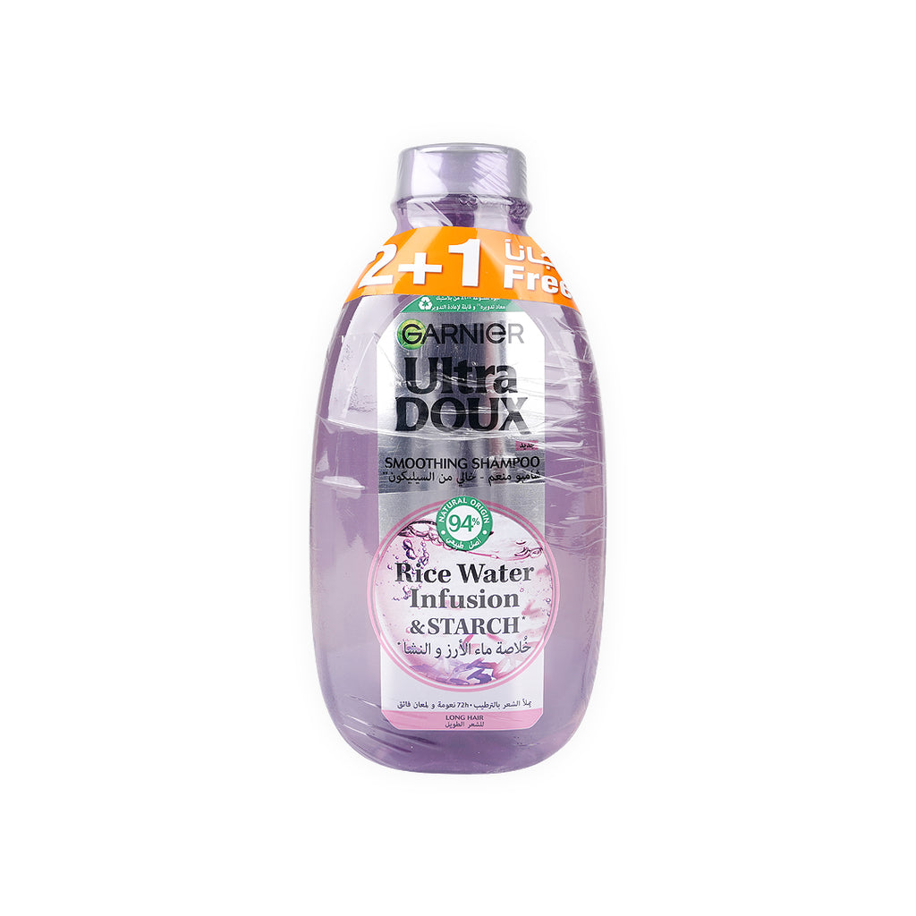Garnier Ultra Doux Rice Water Shampoo 400ml 2+1 Offer
