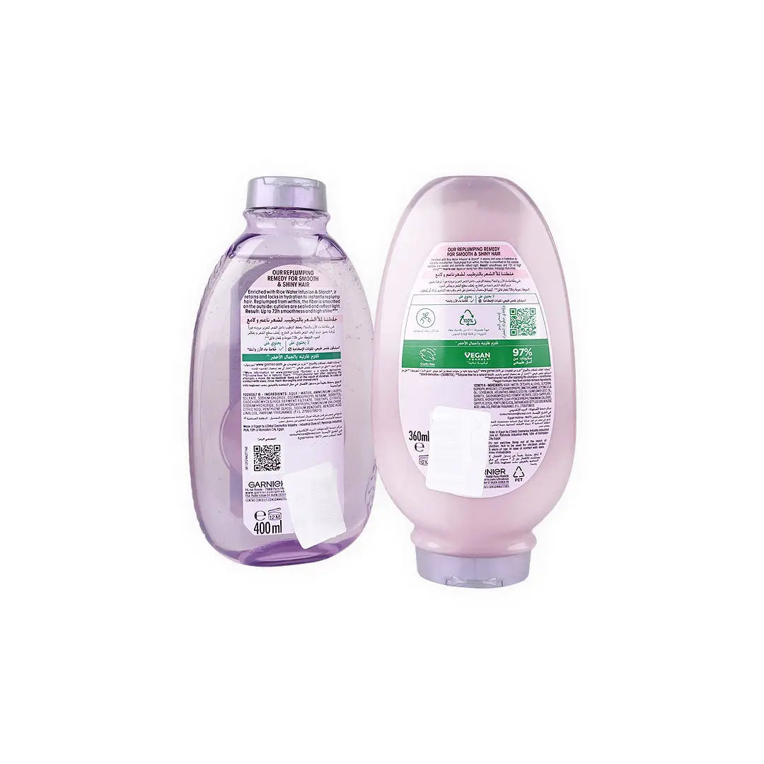 Garnier Ultra Doux Rice Water Shampoo 400ml+Conditioner360ml
