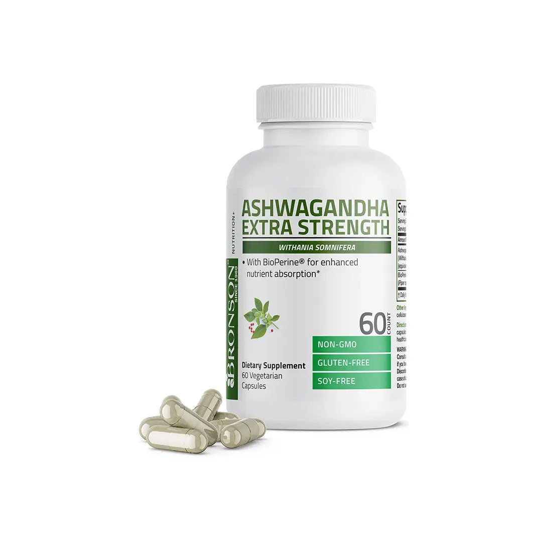 55603-Bronson Ashwagandha Extra 150mg 60 Capsules +1