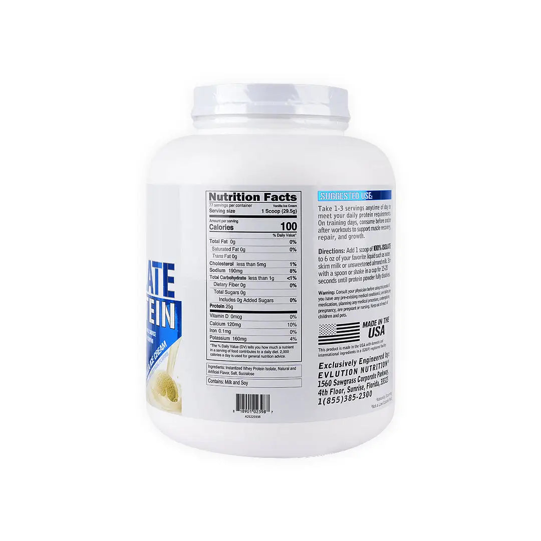 Evl Isolate Protein Vanilla Ice Cream 2.268Kg
