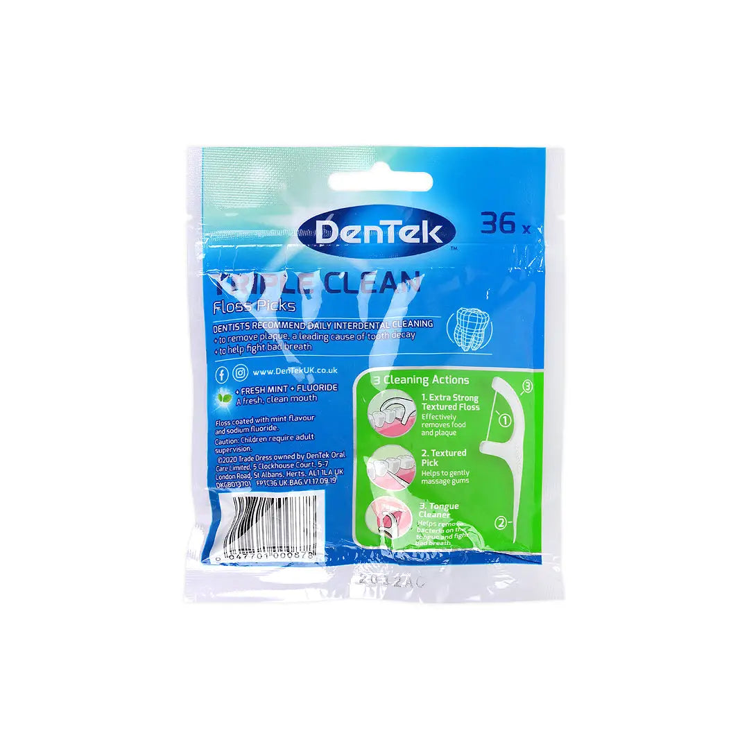 Dentek Triple Clean Interdental Floss Pick 36pcs