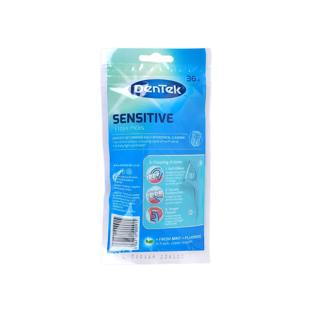 Dentek Sensitive Interdental Clean Floss Pick 36pcs