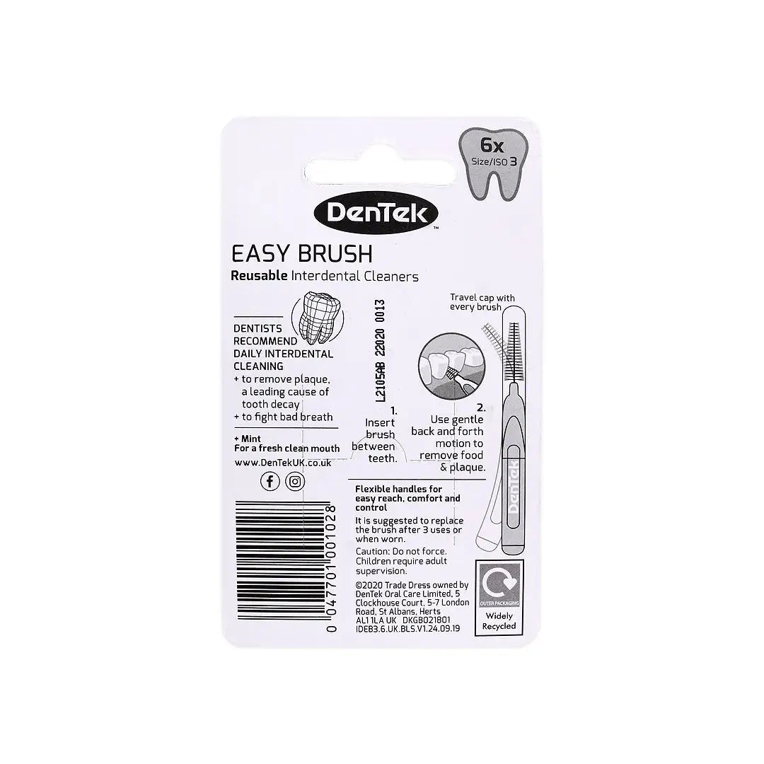 55636-Dentek Easy Brush Interdental Brush 0.6mm-Size 3 +1