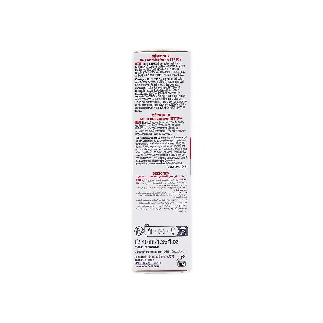 Acm Sebionex Spf50+ Mattifying Sunscreen Gel 40ml