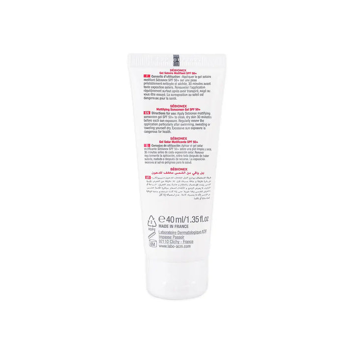 55637-Acm Sebionex Spf50+ Mattifying Sunscreen Gel 40ml +3