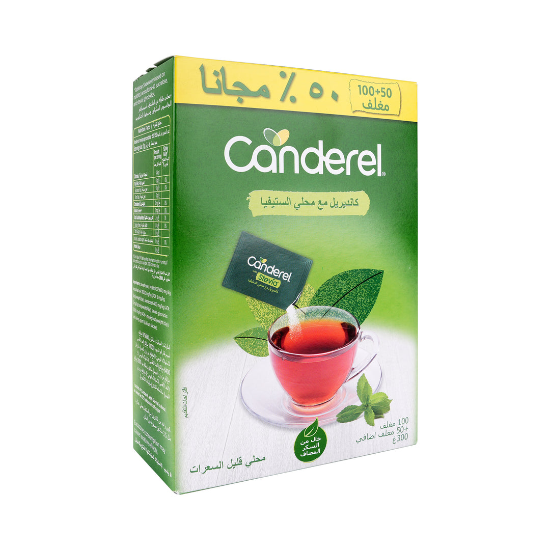 -Canderel Sweetener Stevia Sachets 100+50pcs +2