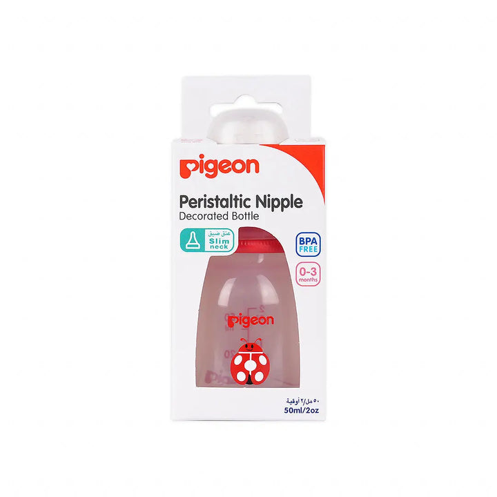 55700-Pigeon Peristaltic Nipple Decorated Bottle 0-3m 50ml-PA00418 +1