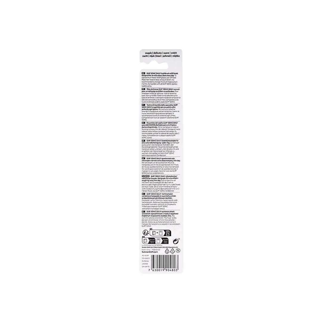 GUM Sonic Daily Refill Head 2pcs Black-4110