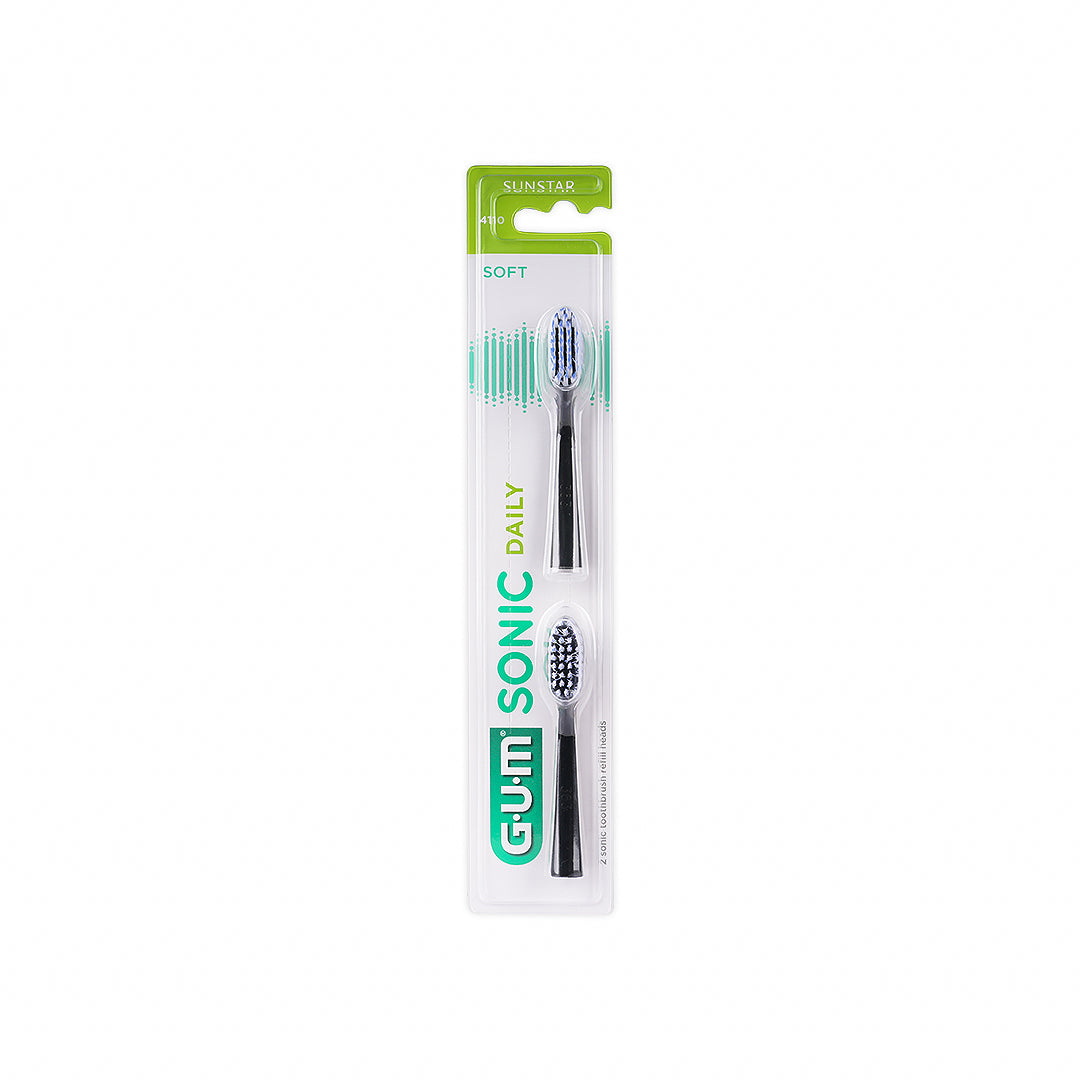 GUM Sonic Daily Refill Head 2pcs Black-4110
