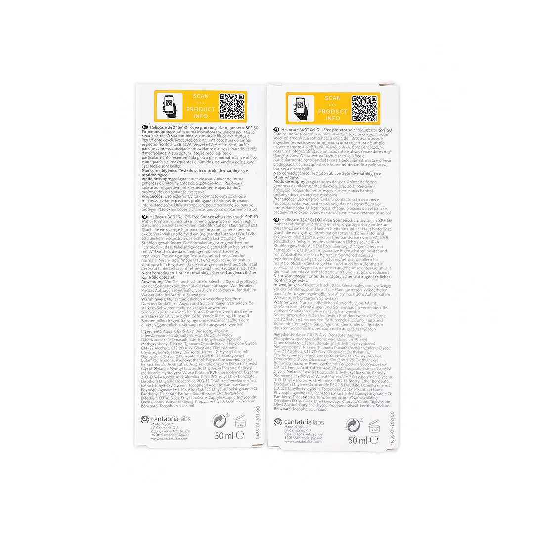 Heliocare 360 Gel Oil-Free Spf50 Dry Touch 50ml 1+1
