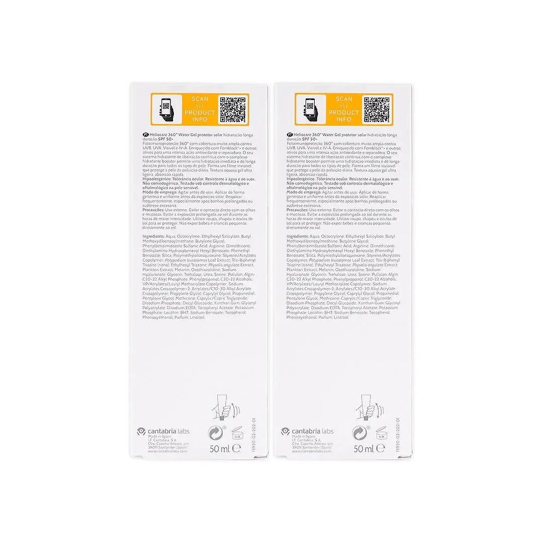 Heliocare 360 Sunscreen Spf50 Water Gel 50ml 1+1