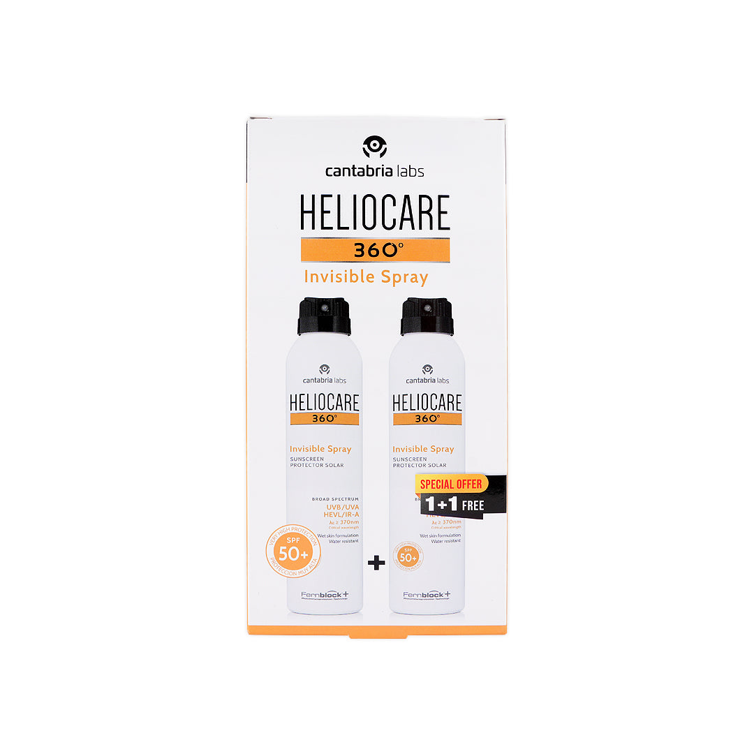 Heliocare 360 Sunscreen Spf50 Invisible Spray 200ml 1+1