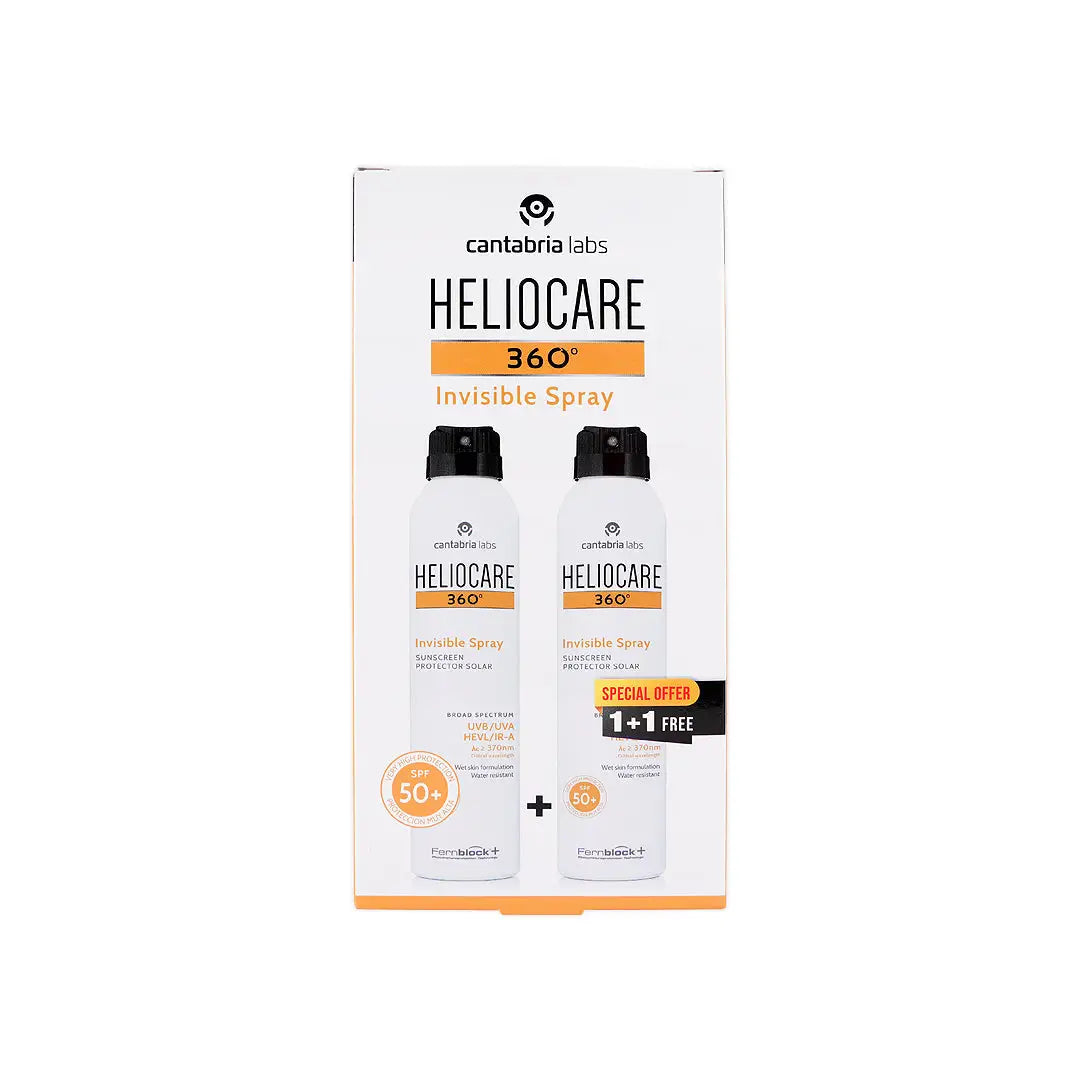 Heliocare 360 Sunscreen Spf50 Invisible Spray 200ml 1+1
