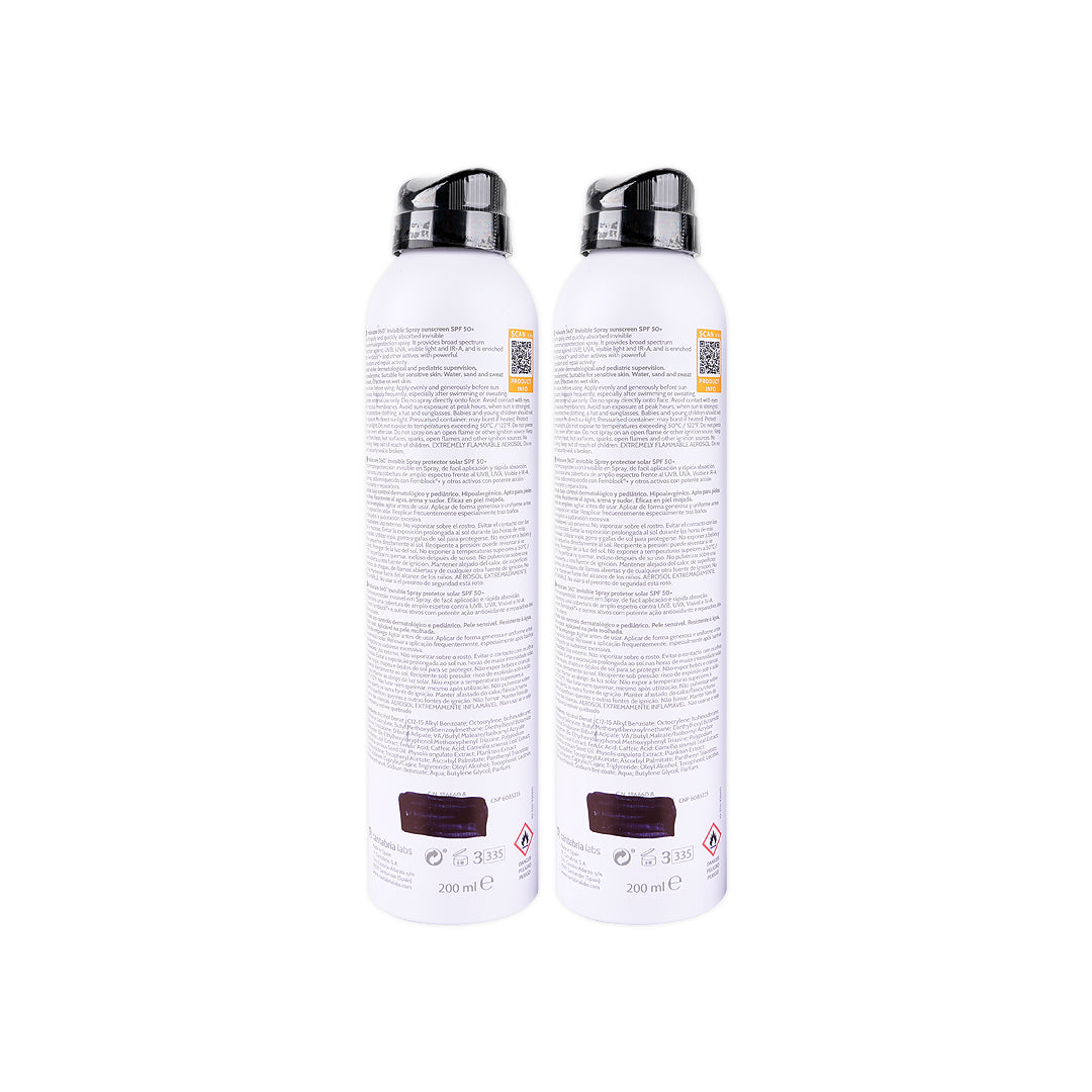 Heliocare 360 Sunscreen Spf50 Invisible Spray 200ml 1+1