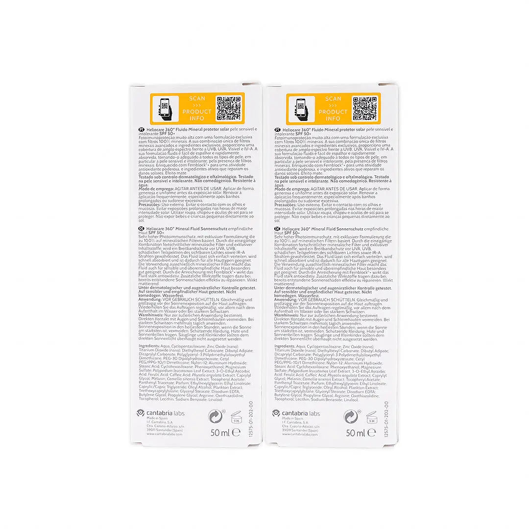 Heliocare 360 Mineral Spf50 Fluid 50ml 1+1