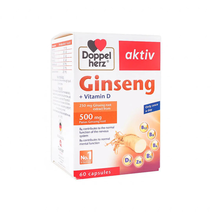 55732-Doppelherz Aktiv Ginseng+Vitamin D 60 Capsules +9