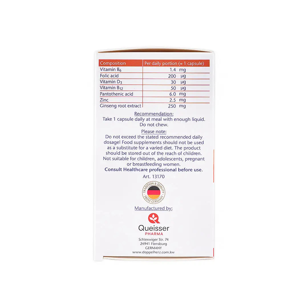 Doppelherz Aktiv Ginseng+Vitamin D 60 Capsules