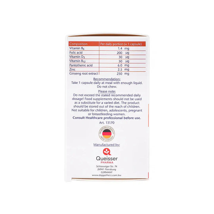 55732-Doppelherz Aktiv Ginseng+Vitamin D 60 Capsules +8