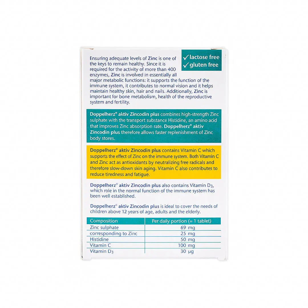 55733-Doppelherz Aktiv Zincodin Plus 60 Tablets +3