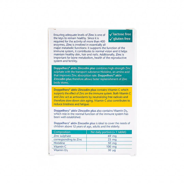 55733-Doppelherz Aktiv Zincodin Plus 60 Tablets +3