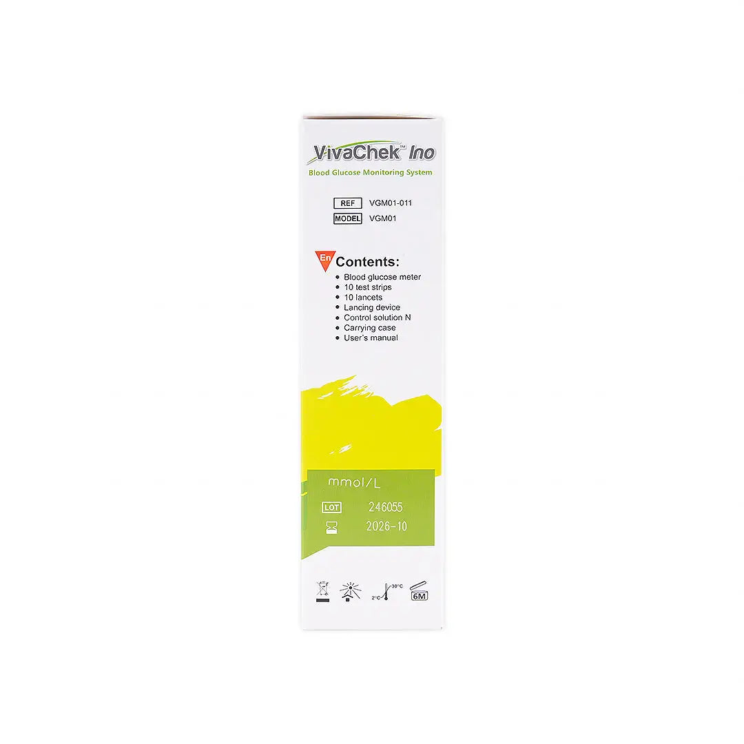 Vivachek Ino Blood Glucometer+10 Glucose Strips