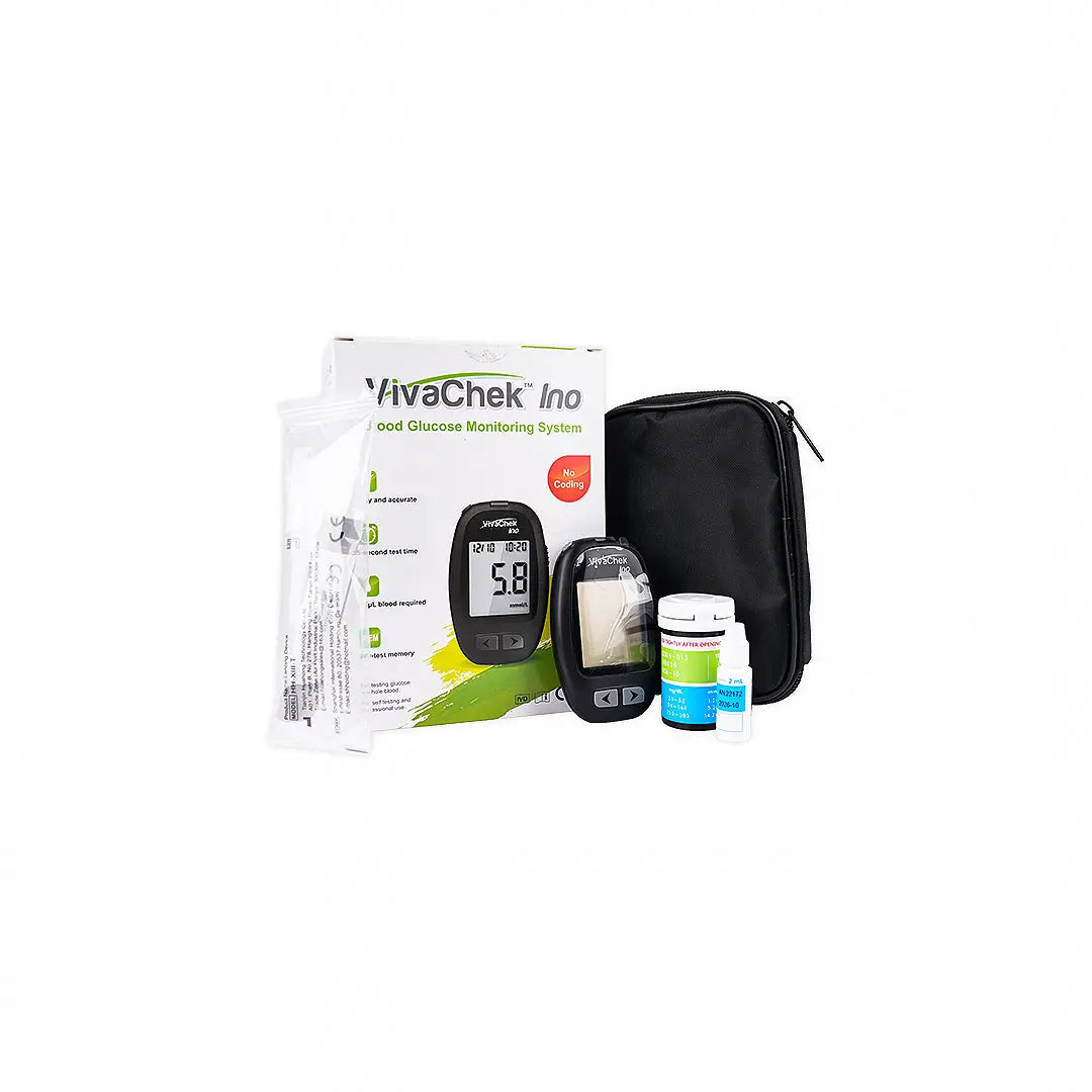 55746-Vivachek Ino Blood Glucometer+10 Glucose Strips